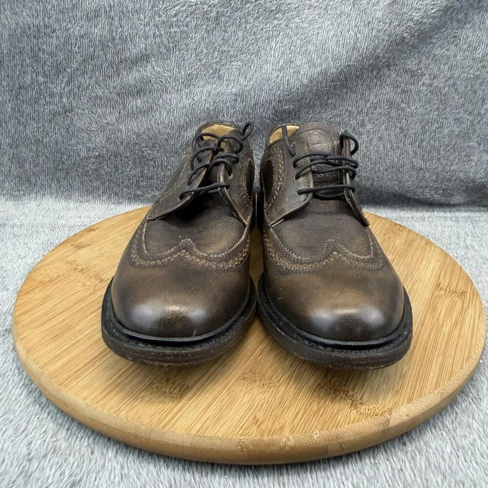 Frye Shoes Mens Size 8.5 B Brown Leather Wingtip Brogue Oxford Dress 4001